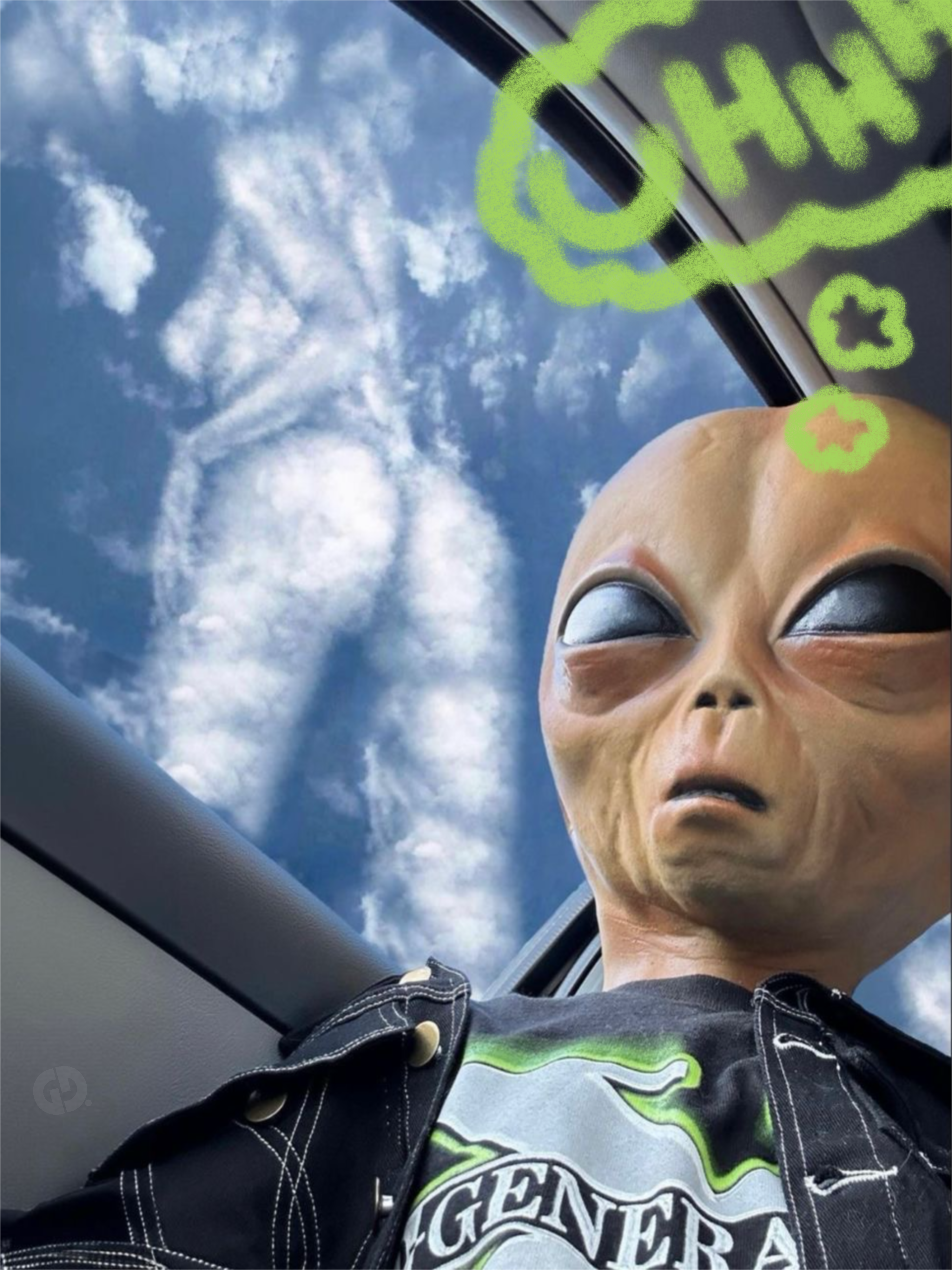 Alien w/ Clouds Poster